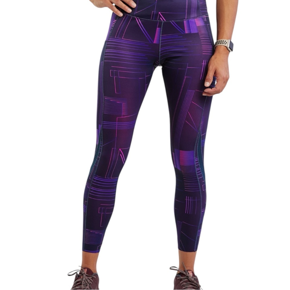 BROOKS METHOD 1/2 CROP ATHLETIC RUNNING TIGHTS MATRIX PRINT SIZE MEDIUM